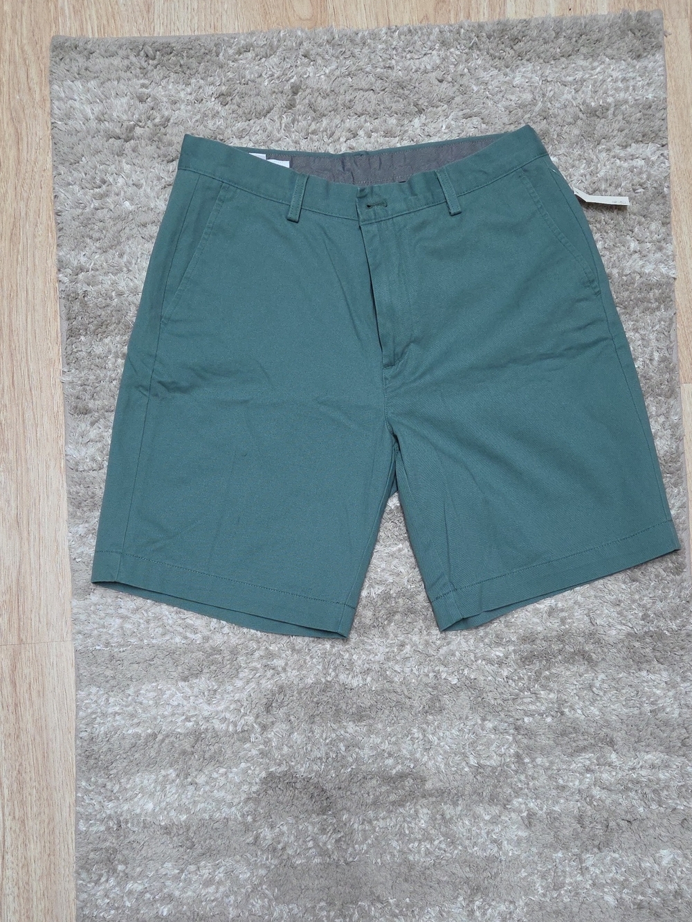 Men's Flat Front Forest Green Shorts